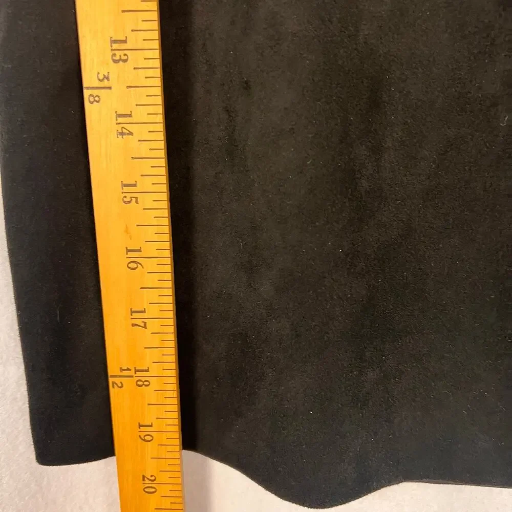 H&M Black Faux Suede Sailor Button Mini Skirt Size 10 EUC